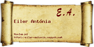 Eiler Antónia névjegykártya